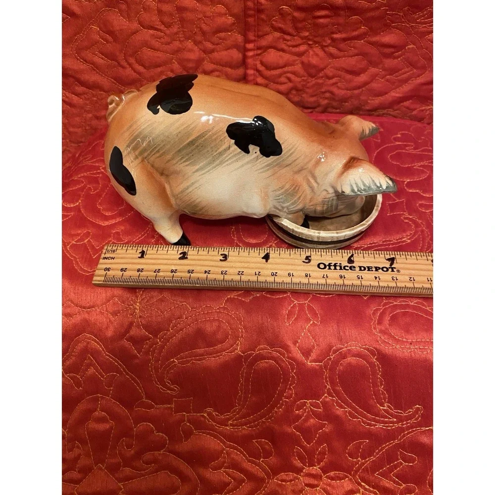 VTG‎ Hungry Hog Eating Figurine With Dish Chase JAPAN